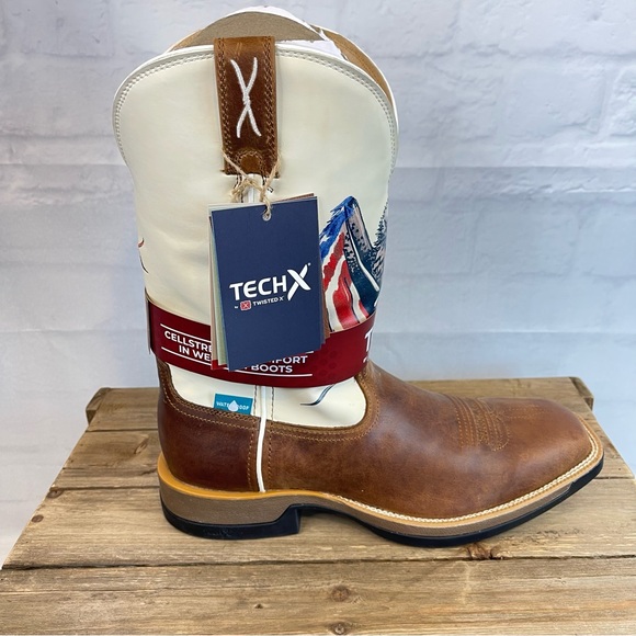 Twisted X Tech X Western Boots Mens 12" Pull On Roasted Pecan MXWW002 Waterproof - Picture 10 of 16